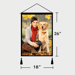 Custom Pet Photo Tapestry - Wall Decor Hanging Fabric Painting Hanger Frame Poster - MadeMineAU