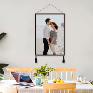 Custom Couple Photo Tapestry - Wall Decor Hanging Fabric Painting Hanger Frame Poster - MadeMineAU