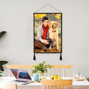 Custom Pet Photo Tapestry - Wall Decor Hanging Fabric Painting Hanger Frame Poster - MadeMineAU