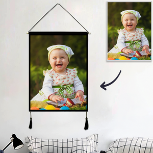 Custom Baby Photo Tapestry - Wall Decor Hanging Fabric Painting Hanger Frame Poster - MadeMineAU