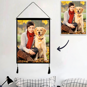 Custom Pet Photo Tapestry - Wall Decor Hanging Fabric Painting Hanger Frame Poster - MadeMineAU