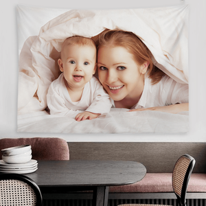 Father's Day Gifts Custom Baby Photo Tapestry Short Plush Wall Decor Hanging Painting - MadeMineAU