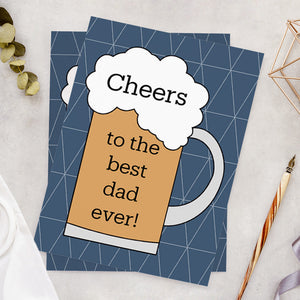 Funny Dad Card Cheers to the Best Dad Ever Happy Father's Day Card