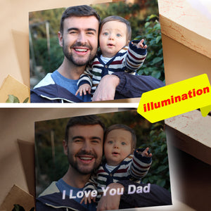 Custom Photo Hidden Text Greeting Card Translucent Card Gift for Dad