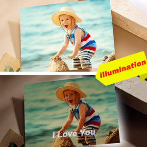 Custom Photo Hidden Text Greeting Card Cute Boy Card Gift for Child