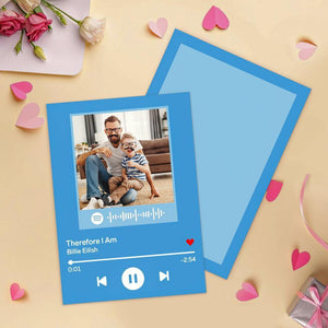 Custom Spotify Code Music Cards With Your Photo-Blue - MadeMineAU