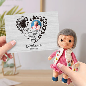 Custom Crochet Doll Gifts Handmade Mini Dolls Look alike Your Photo with Custom Memorial Card for Her - MadeMineAU