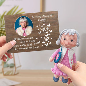 In Loving Memory Personalized Crochet Doll Gifts Handmade Mini Dolls Look alike Your Photo with Custom Memorial Card - MadeMineAU