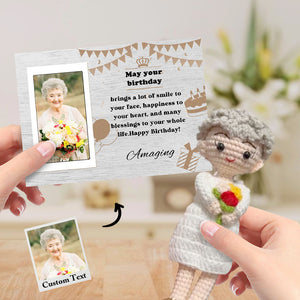 Birthday Gifts Custom Crochet Doll from Photo Handmade Look alike Dolls with Personalized Name Card - MadeMineAU