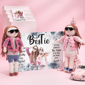 BFF Gifts Custom Crochet Doll from Photo Handmade Look alike Dolls with Personalized Name Card - MadeMineAU