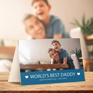 Fathers Day Gift Custom Greeting Card for Him - World's Best Daddy - MadeMineAU