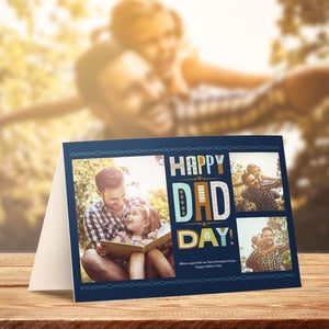 Fathers Day Gift Custom Greeting Card for Him Custom Photo Card Happy Dad Day - MadeMineAU