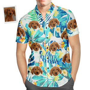 Custom Face Hawaiian Shirt Vintage Flower Plant Men's Popular All Over Print Hawaiian Beach Shirt Holiday Gift