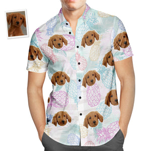 Custom Face Hawaiian Shirt Pineapple Design Men's Popular All Over Print Hawaiian Beach Shirt Holiday Gift