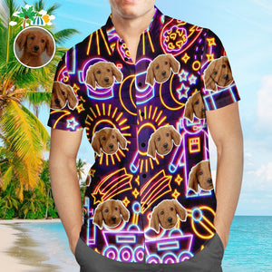 Custom Face Hawaiian Shirt Science Fiction Men's Popular All Over Print Fashion Hawaiian Beach Shirt Holiday Gift