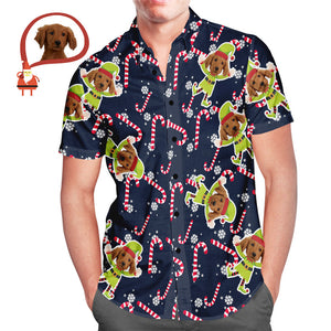 Custom Gog Face Christmas Elf Men's All Over Print Hawaiian Shirt Christmas Gift for Him - MyHawaiianShirtsAU