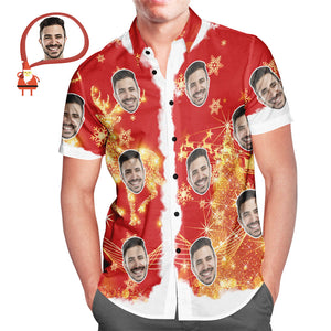 Men's Custom Face Merry Christmas Personalised Hawaiian Shirt Christmas Gift - MyHawaiianShirtsAU