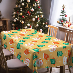 Personalized Text Merry Christmas Tablecloth Custom Washable Table Cover Christmas Gift - MadeMineAU