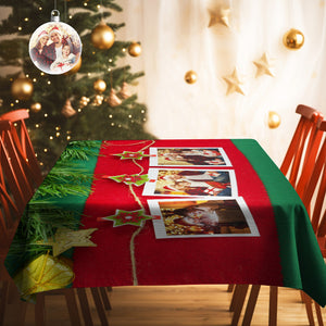 Custom Family Photo Tablecloth Personalized Washable Table Cover Christmas Gift - MadeMineAU