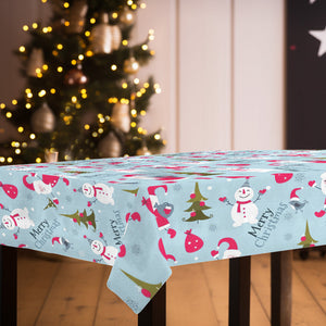 Custom Text Merry Christmas Tablecloth Personalized Washable Table Cover Christmas Gift - MadeMineAU