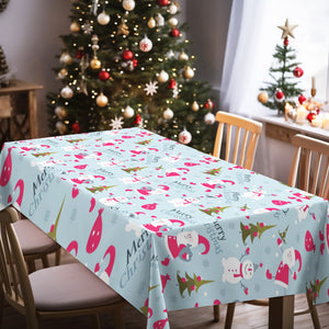 Custom Text Merry Christmas Tablecloth Personalized Washable Table Cover Christmas Gift - MadeMineAU