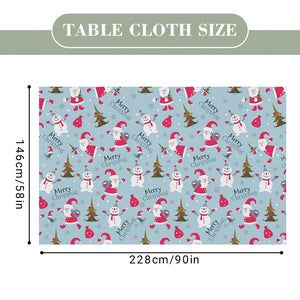 Custom Text Merry Christmas Tablecloth Personalized Washable Table Cover Christmas Gift - MadeMineAU