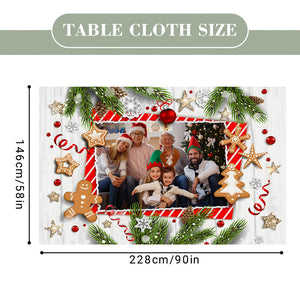 Personalized Family Photo Christmas Tablecloth Custom Washable Table Cover Christmas Gift - MadeMineAU