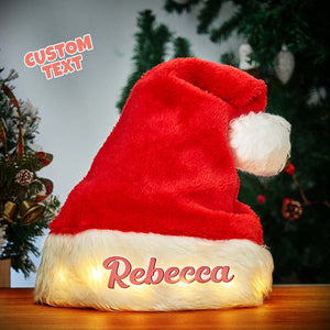Custom Name Illuminated Christmas Hat Unique Light Up Hat For Christmas Day - MadeMineAU