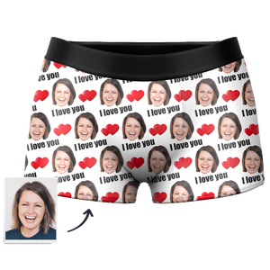 Gifts for Him Men's Custom Face Photo Love Boxer Shorts - MadeMineAU