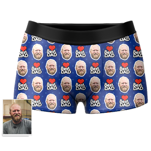 Men's Best Dad Custom Face Boxer Shorts - MadeMineAU