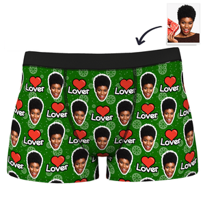 Men's Christmas Gifts Lover Custom Face Boxer Shorts - MadeMineAU