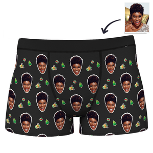 Men's Christmas Gifts Solid Color Custom Face Boxer Shorts - MadeMineAU