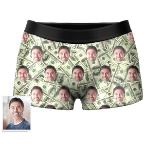 Men's  Custom Face Boxer Shorts - Money - MadeMineAU