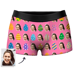 Men's Color Easter Egg Customize Face Boxer Shorts - MadeMineAU