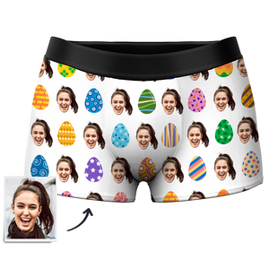 Men's Color Easter Egg Customize Face Boxer Shorts - MadeMineAU