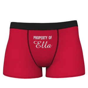Men's Personalized Name Colorful Property of Boxer Shorts - MadeMineAU