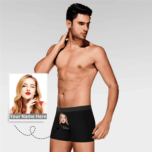 Custom Men's Face And Name Colorful Boxer Shorts - MadeMineAU