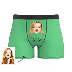 Custom Men's Face And Name Colorful Boxer Shorts - MadeMineAU