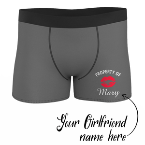 Men's Personalized Name Colorful Property of Boxer Shorts - Kiss - MadeMineAU
