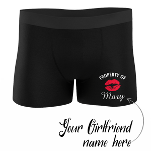 Men's Personalized Name Colorful Property of Boxer Shorts - Kiss - MadeMineAU