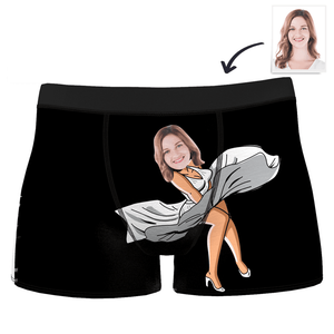 Custom Sexy Skirt Face Boxer Shorts For Boyfriend - MadeMineAU