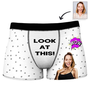Custom Photo Boxer Shorts for Men with  WOW LOOK AT THIS  Printed - MadeMineAU