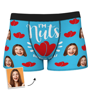 Valentine's Gift Custom Boxer Shorts - I'm Nuts About You - MadeMineAU