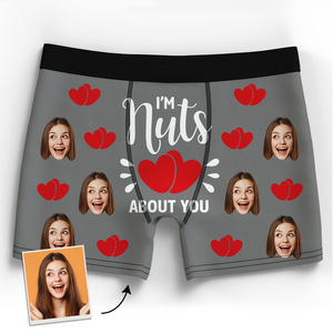 Valentine's Gift Custom Boxer Shorts - I'm Nuts About You - MadeMineAU