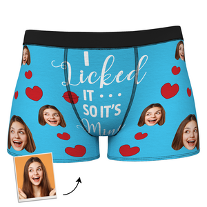 Valentine's Gift Custom Face Boxer Shorts - I Licked It - MadeMineAU