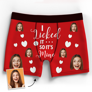 Valentine's Gift Custom Face Boxer Shorts - I Licked It - MadeMineAU