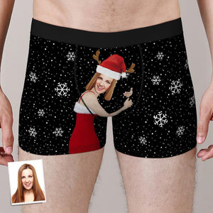 Custom Girlfriend Face Boxers Shorts Personalised Photo Underwear Best Gift for Christmas