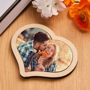 Personalized Photo Wooden Puzzle Heart-shaped Puzzle Valentine's Day Gifts - MadeMineAU