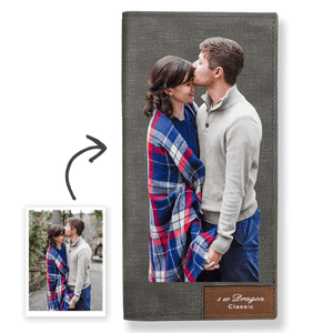 Valentine's Day Women's Custom Photo Wallet Grey Color Printing