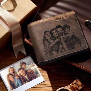 Personalized Wallet Custom Photo Engraved Wallets Picture Leather Wallets Gifts For Dad